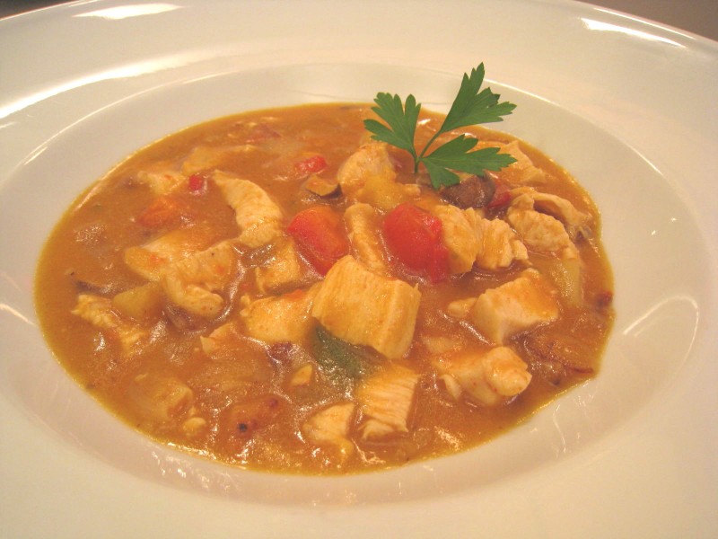 Ajo harina de pollo y verduras