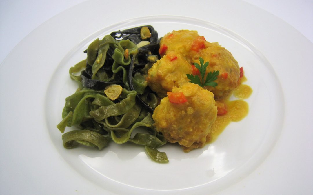 Albóndigas de bacalao y gambas