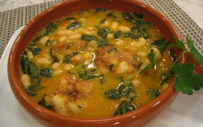 Alubias con bacalao