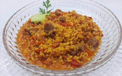 Arroz meloso de carne