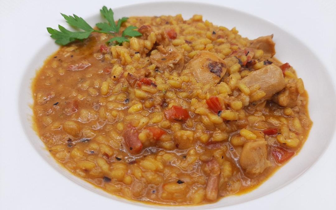 Arroz meloso de pollo
