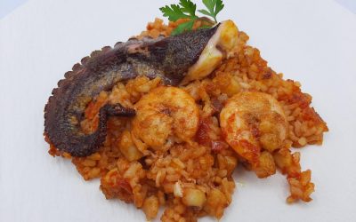 Arroz seco de pulpo