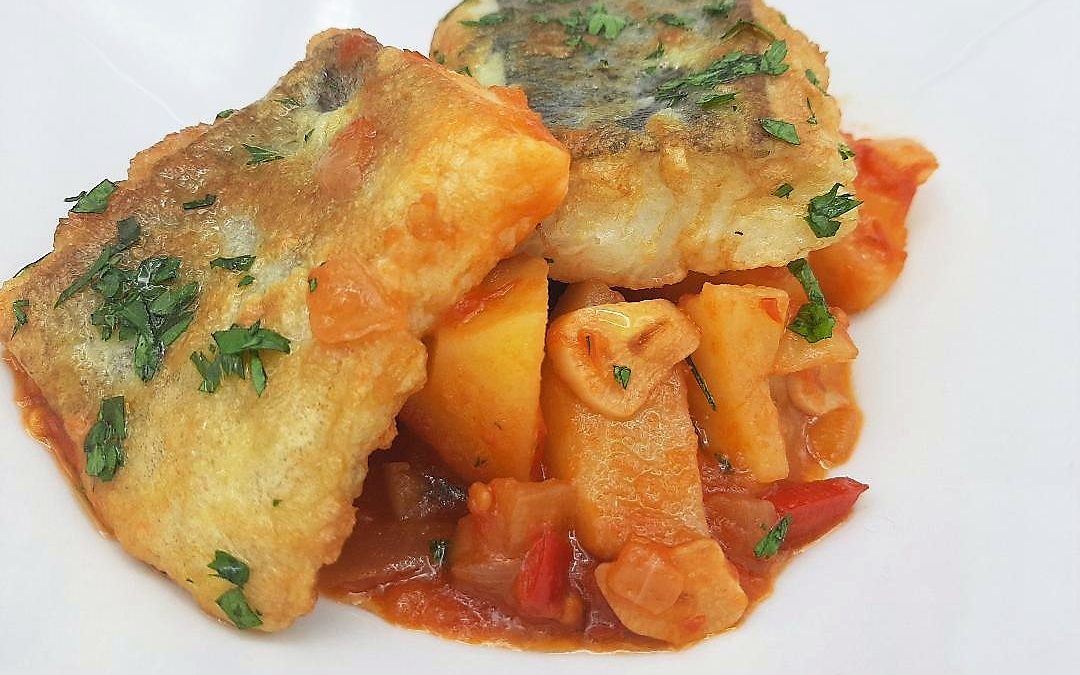 Bacalao a la hortelana