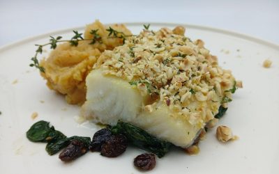Bacalao en costra con espinacas
