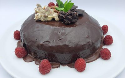 Bizcocho borracho de chocolate