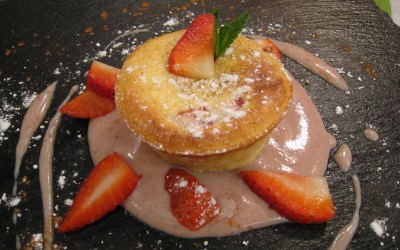 Bizcocho de chocolate blanco