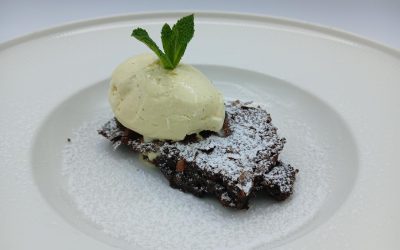 Brownie y pudin de plátano