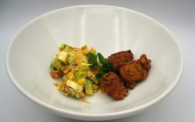 Buñuelo de pescado y gambas