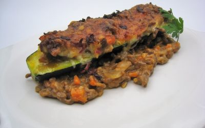 Calabacines rellenos de carne