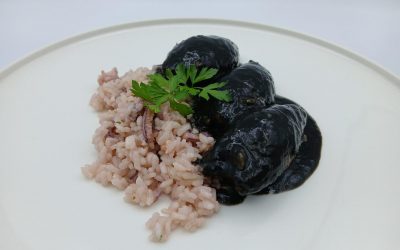 Calamares rellenos de langostinos