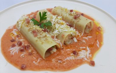 Canelones fríos de gazpacho