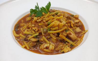 Cazuela de choco con fideos