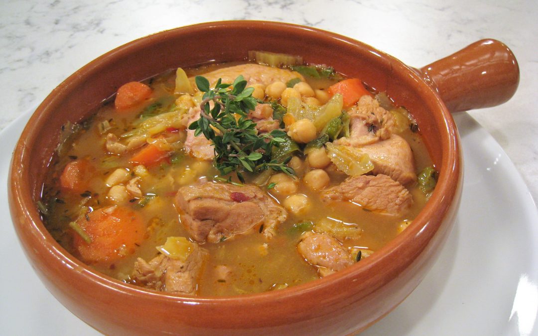 Cazuela de pollo con garbanzos