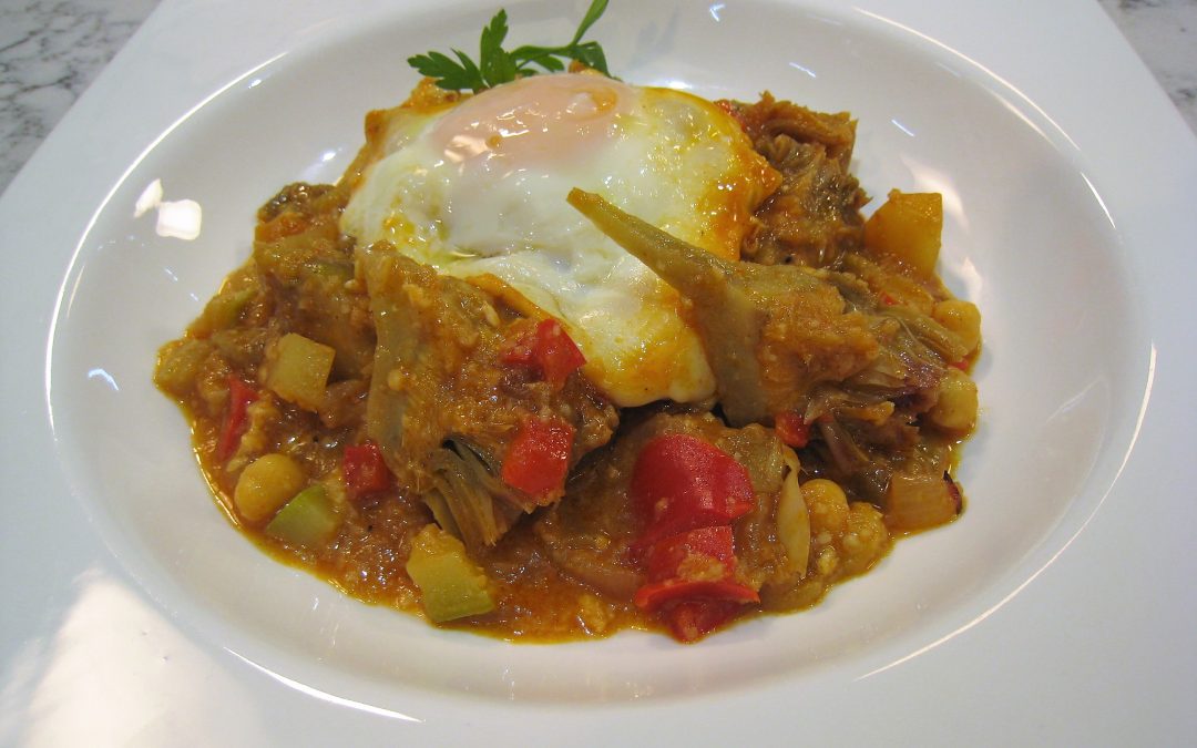 Cazuela de verduras con huevo
