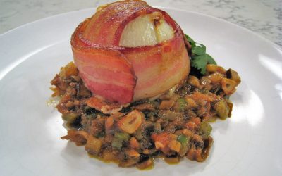 Cebollas asadas con Carne