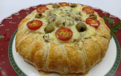 Corona de hojaldre y carne