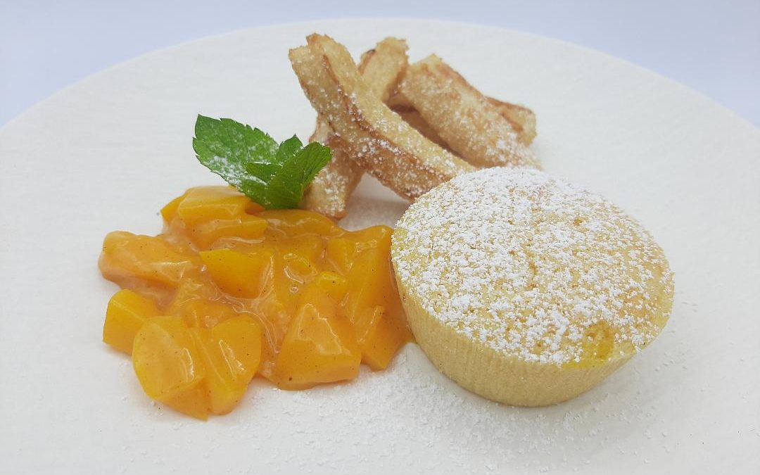 Coulant de chocolate blanco,