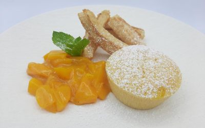 Coulant de chocolate blanco,