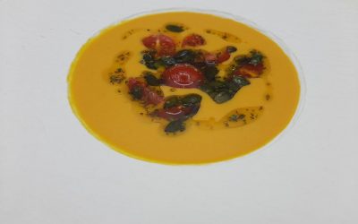 Crema fría de calabaza y naranja