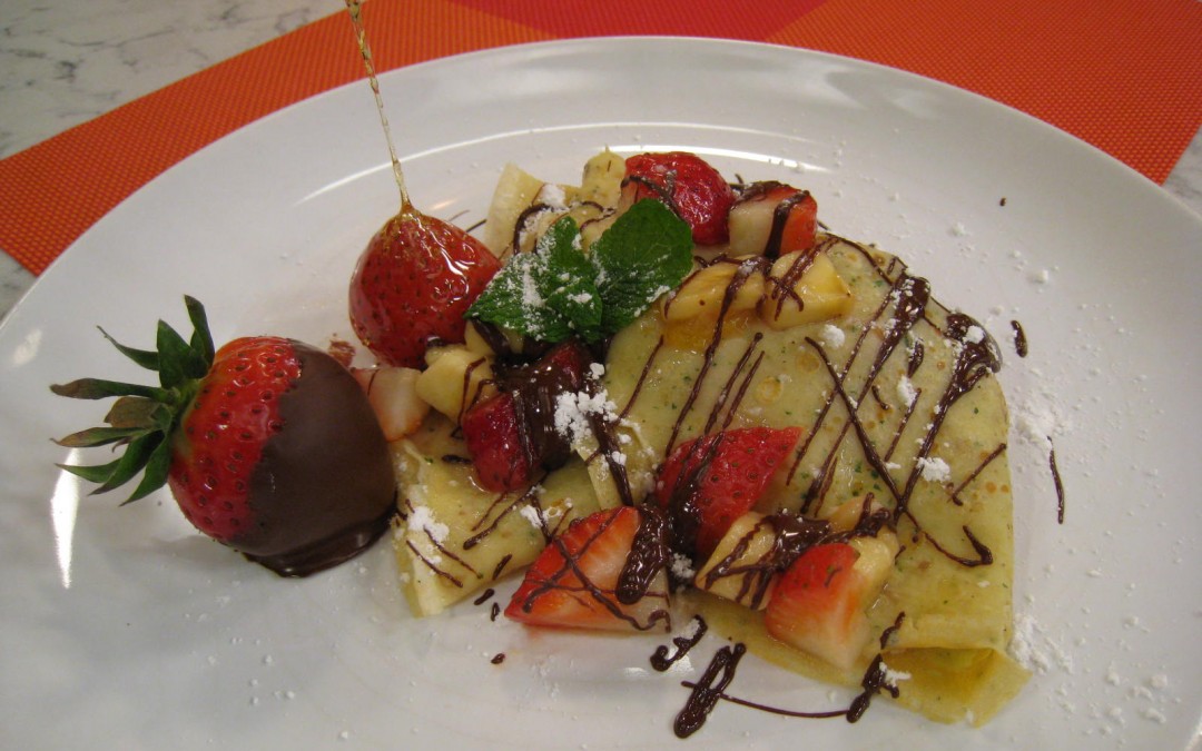 Crepes de fresas con chocolate