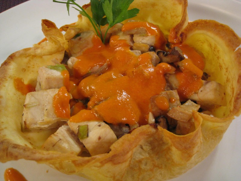 Delicias de setas y gambas