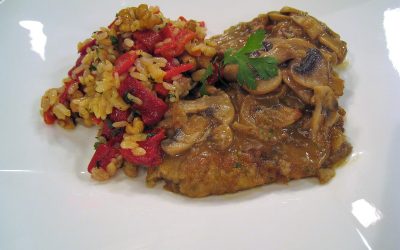 Escalopines de ternera en salsa de queso