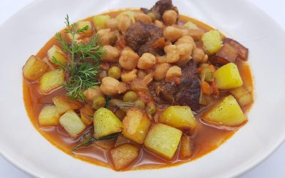 Estofado de carne con garbanzos