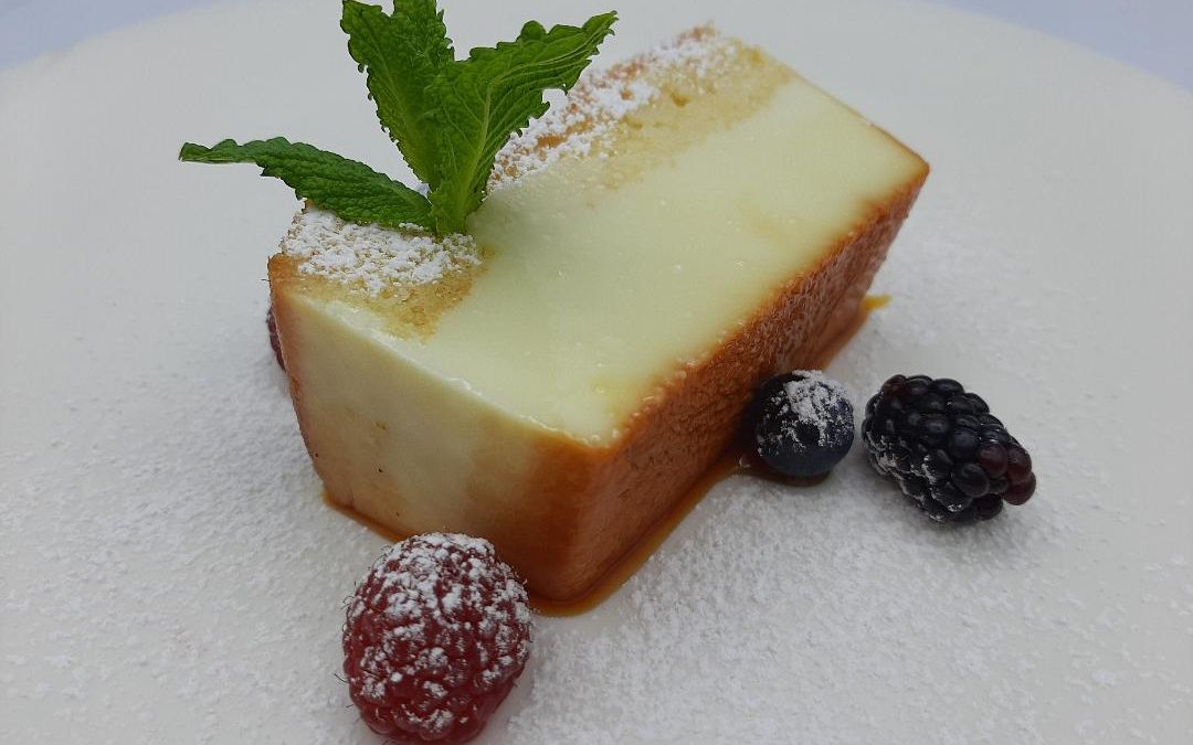 Flan de cuajada y vainilla