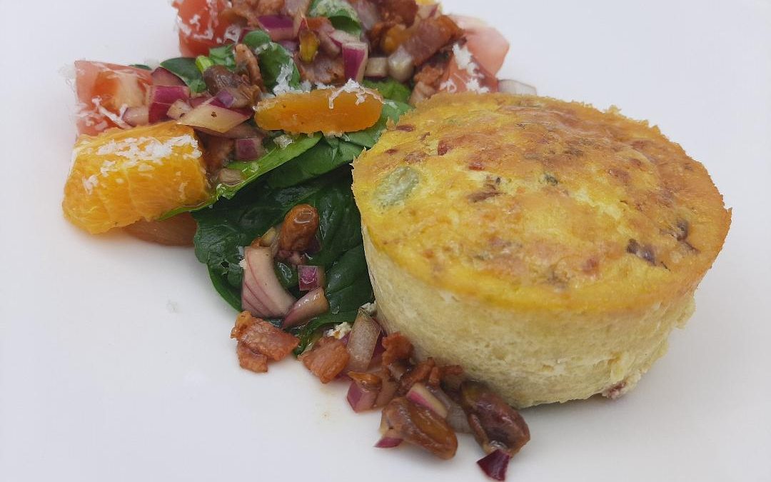 Flan de espárragos con jamón