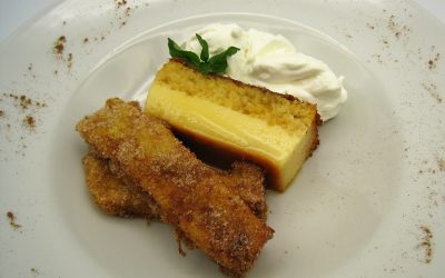 Flan de manzanas asadas