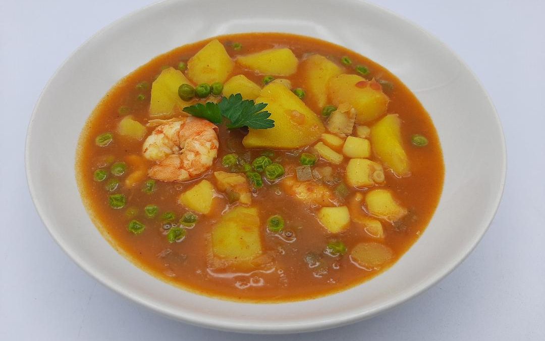 Guiso de sepia con guisantes