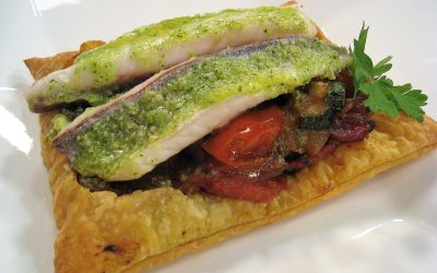 Hojaldre de Dorada con verduras