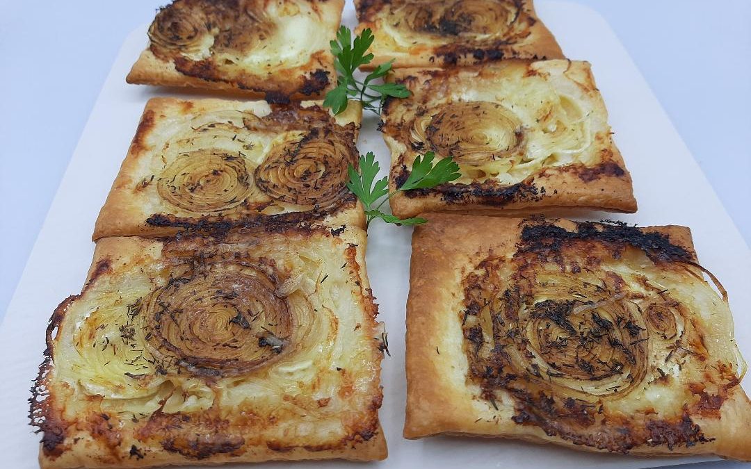 Hojaldre de cebolla y queso