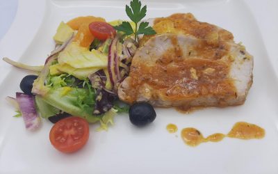 Lomo asado con piña