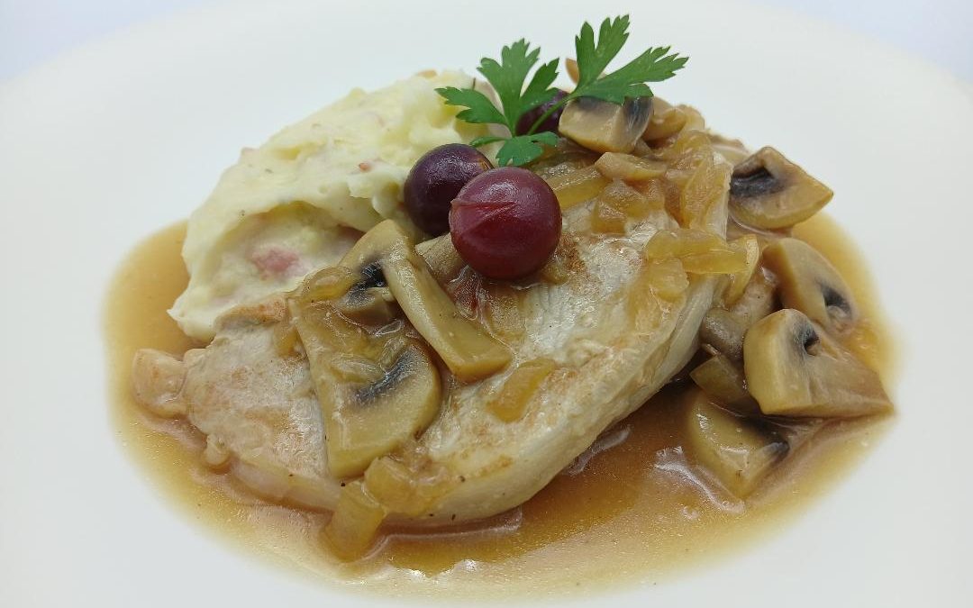 Lomo con champiñones