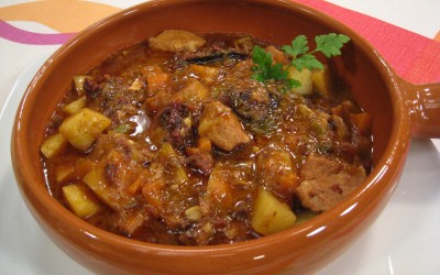 Lomo guisado con morcilla