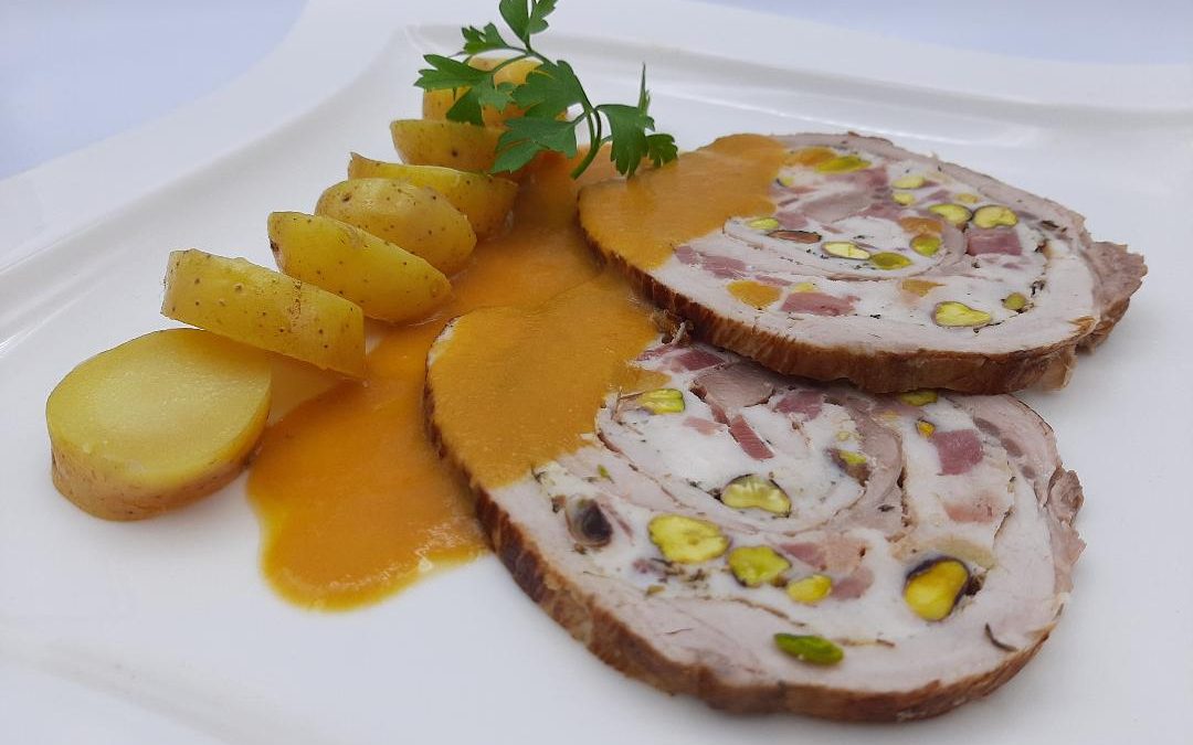 Lomo relleno al vino dulce