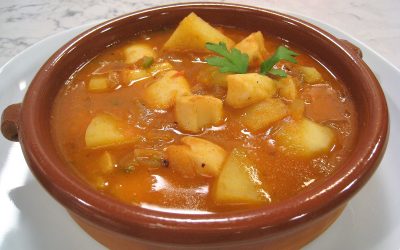 Lúas con patatas y pimentón
