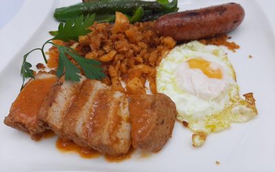 Migas con lomo en manteca