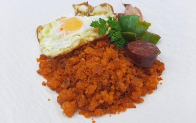 Migas en piperrada