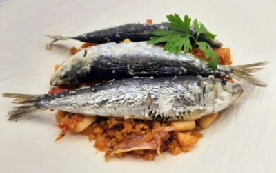 Migas marineras con sardinas