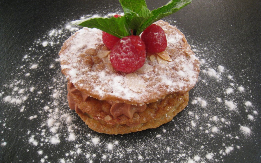 Milhojas de chocolate y plátano