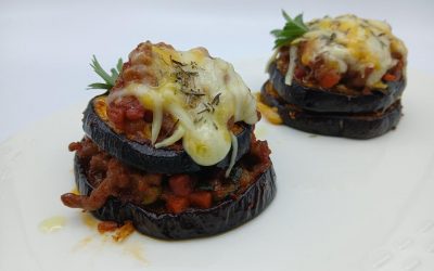 Milhojas de berenjenas gratinadas