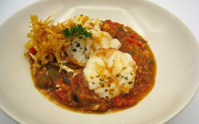 Moruna de rape con langostinos