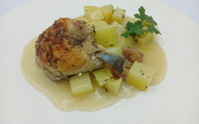 Muslos de pollo asados con patatas