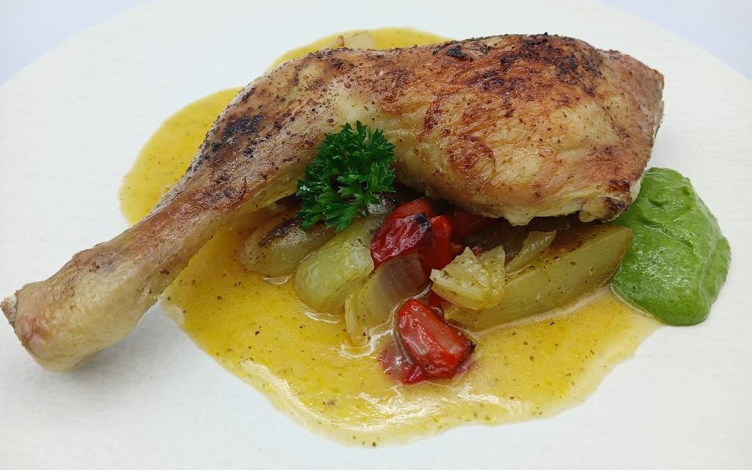 Muslos de pollo a la naranja