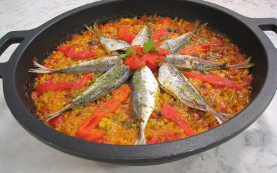 Paella de calamares y jureles