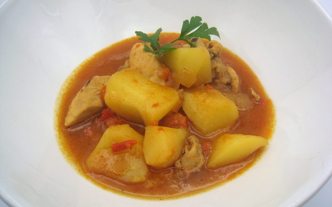 Papas guisás con pollo