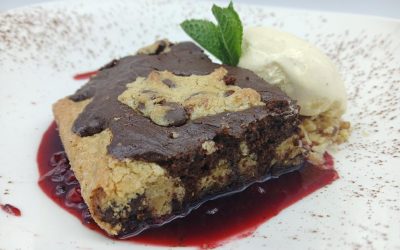 Pastel de cookies con chocolate