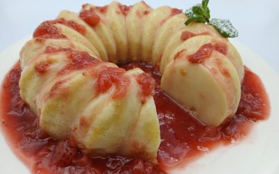 Pastel de fresas con vainilla